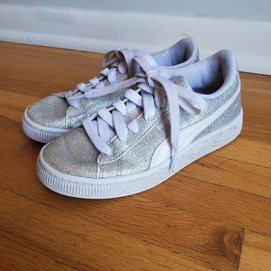 Puma silver sparkle low tops